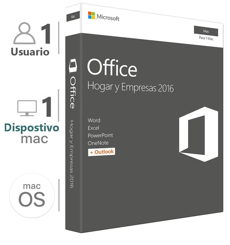 Office Hogar y Empresas 2016 1 Mac ESD (Re-Instalable)
