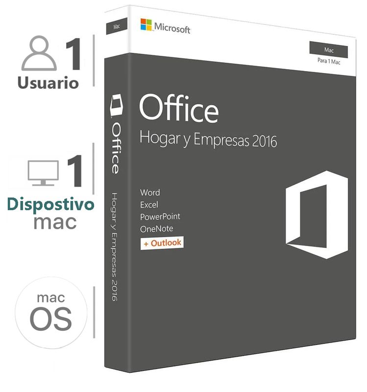 Office Hogar y Empresas 2016 1 Mac ESD (Re-Instalable)