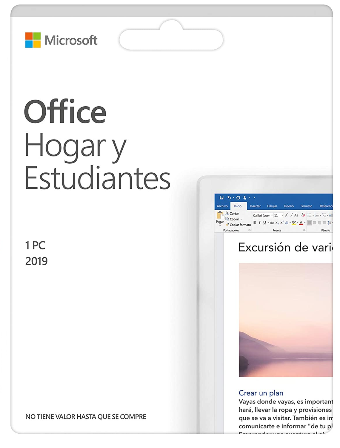 Licencia Office Hogar y Estudiantes 2019 PC