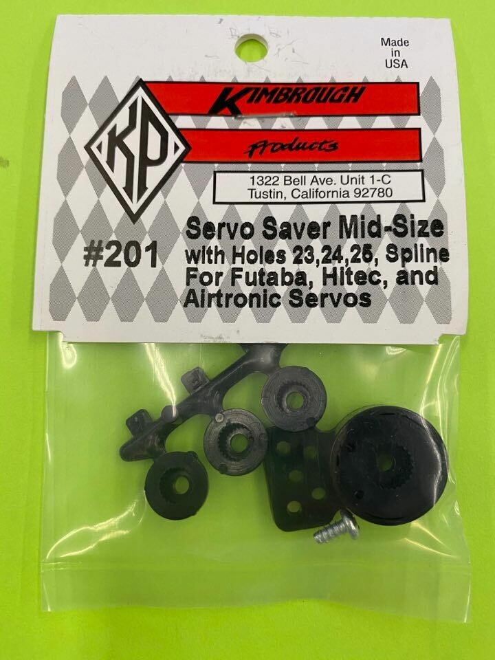 KIMBROUGH SERVO SAVER MID-SIZE #201 WITH HOLES 23,24,24, SPLINE FOR FUTABA, HITEC, AND AIRTRONIC SERVOS