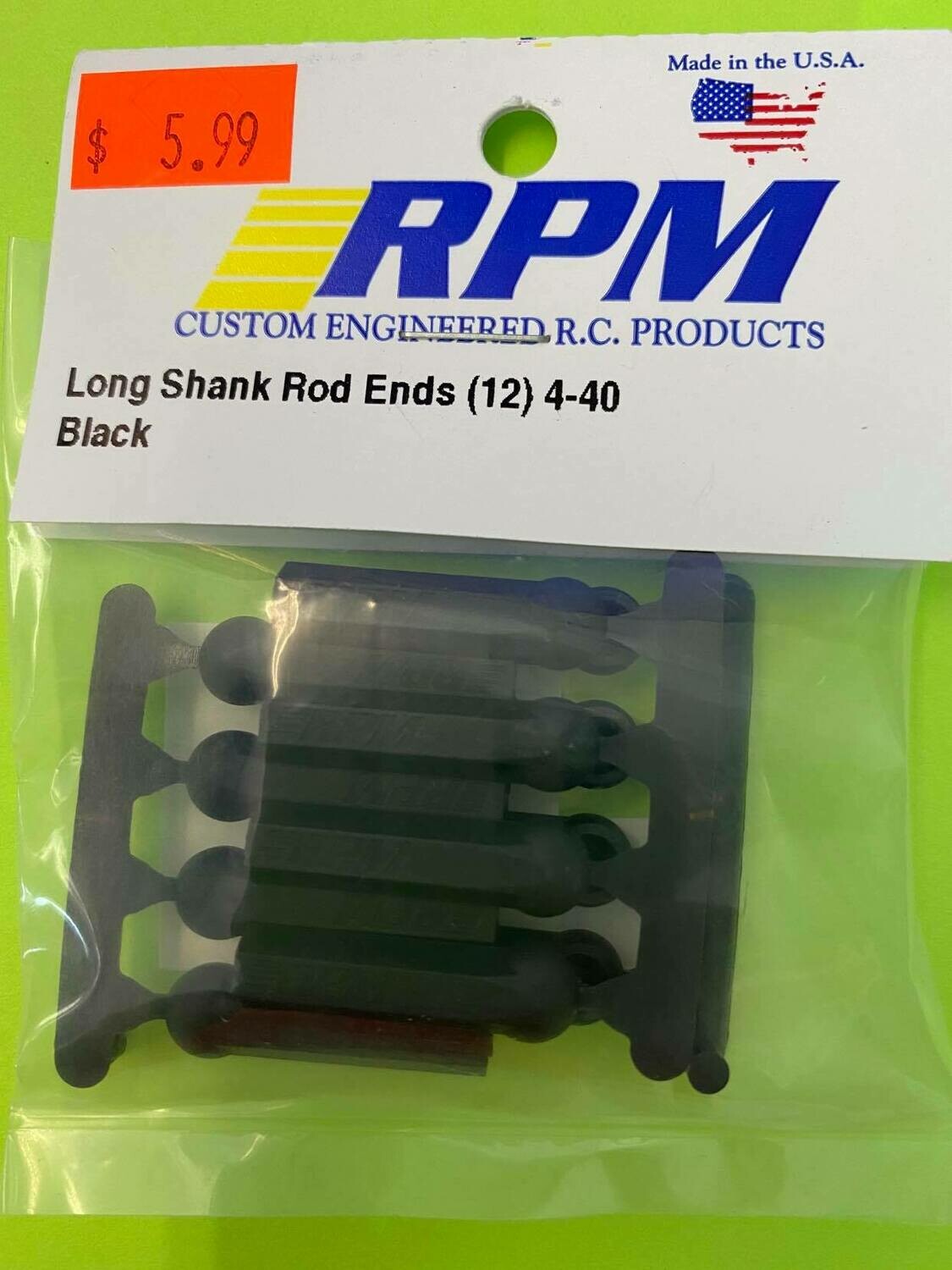 RPM LONG SHANK ROD ENDS 73392 BLACK