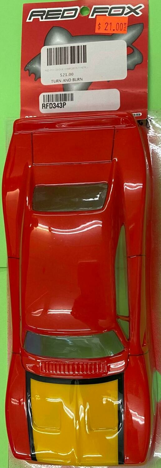 RED FOX DODGE CHARGER R/T RETRO. BODY PAINTED 4.5&quot;