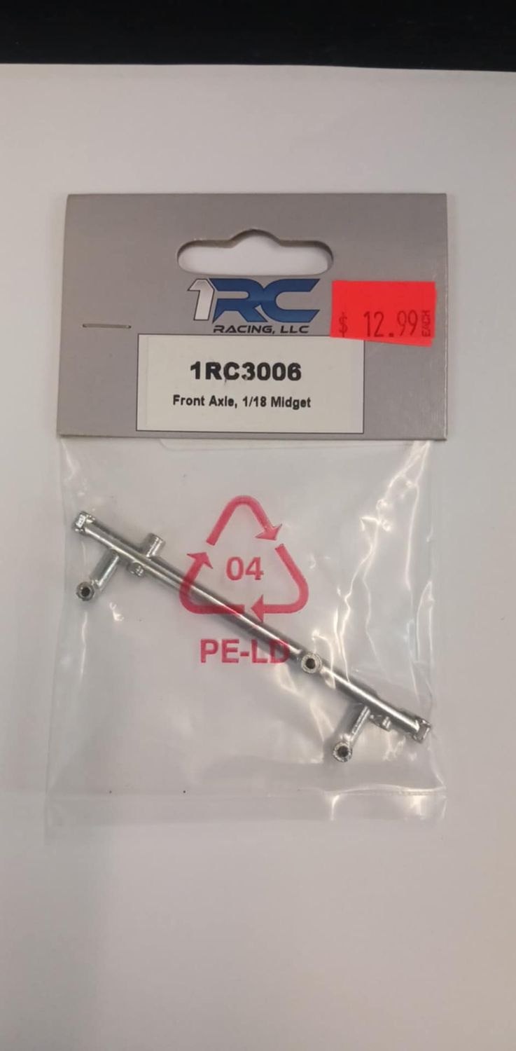 1RC 3006 FRONT AXLE, 1/18 MID, SPR