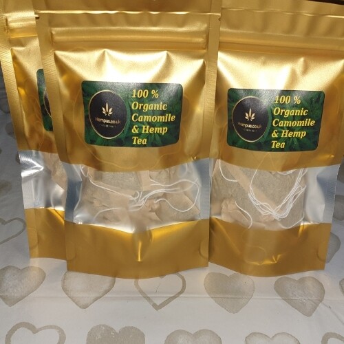 100% Organic  Hemp and Camomile Flowers Tea bags