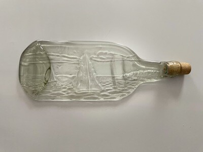 Sailboat, Recycled Wine Bottle, Serving Tray