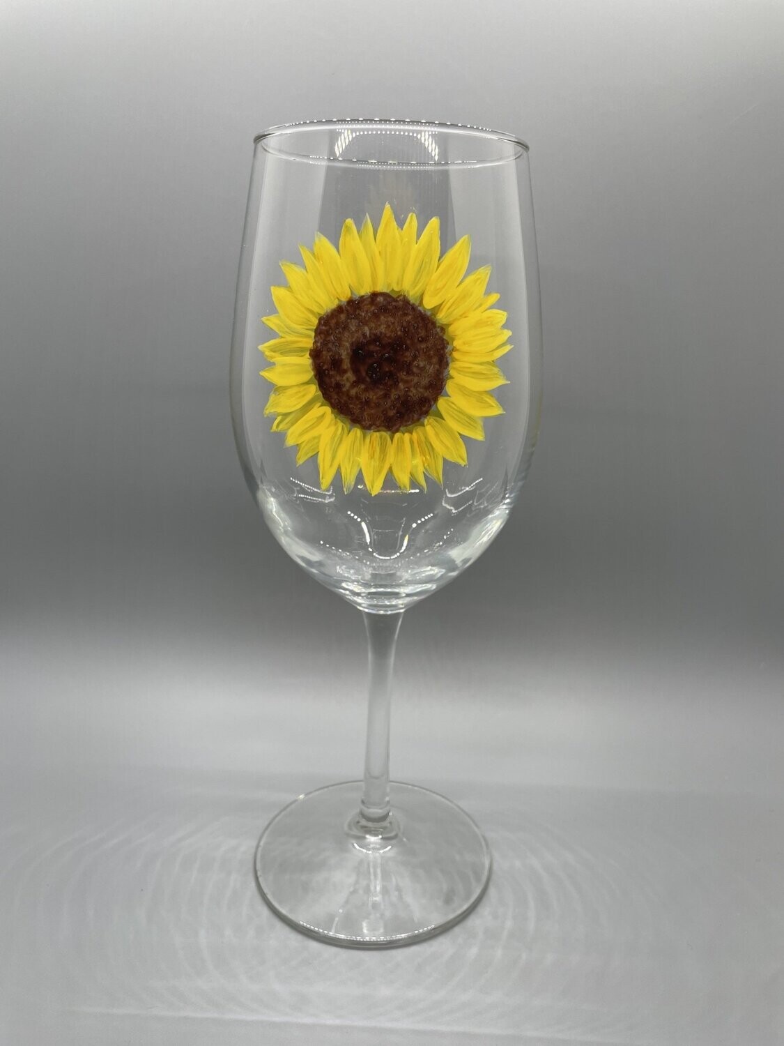 Sunflower 17 Oz. Wine Glass Hand painted