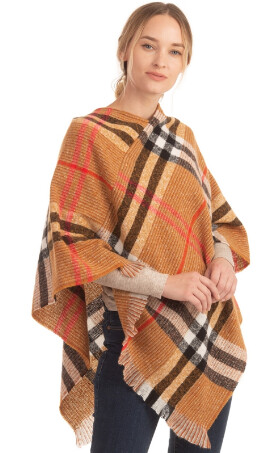 Plaid Check Poncho