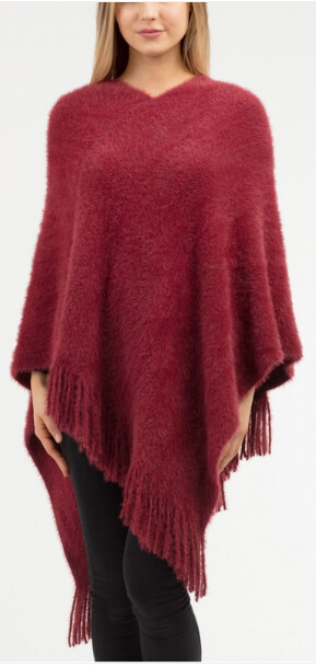 Soft faux fur poncho