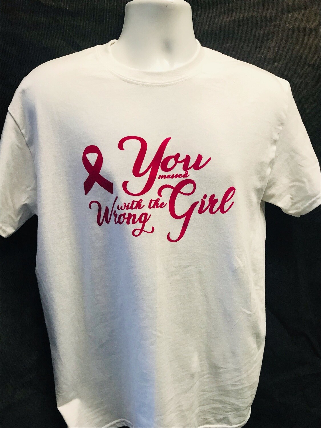 YOU MESSED WITH THE WRONG GIRL, Size: S, COLOR: WHITE