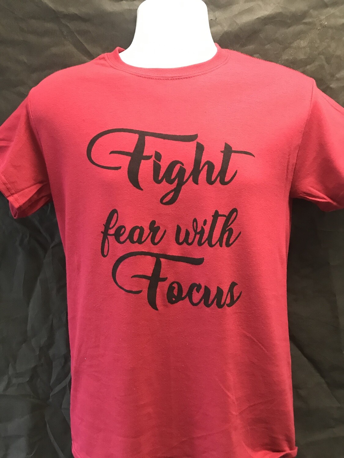 FIGHT FEAR WITH FOCUS, Size: S, COLOR: CARDINAL RED