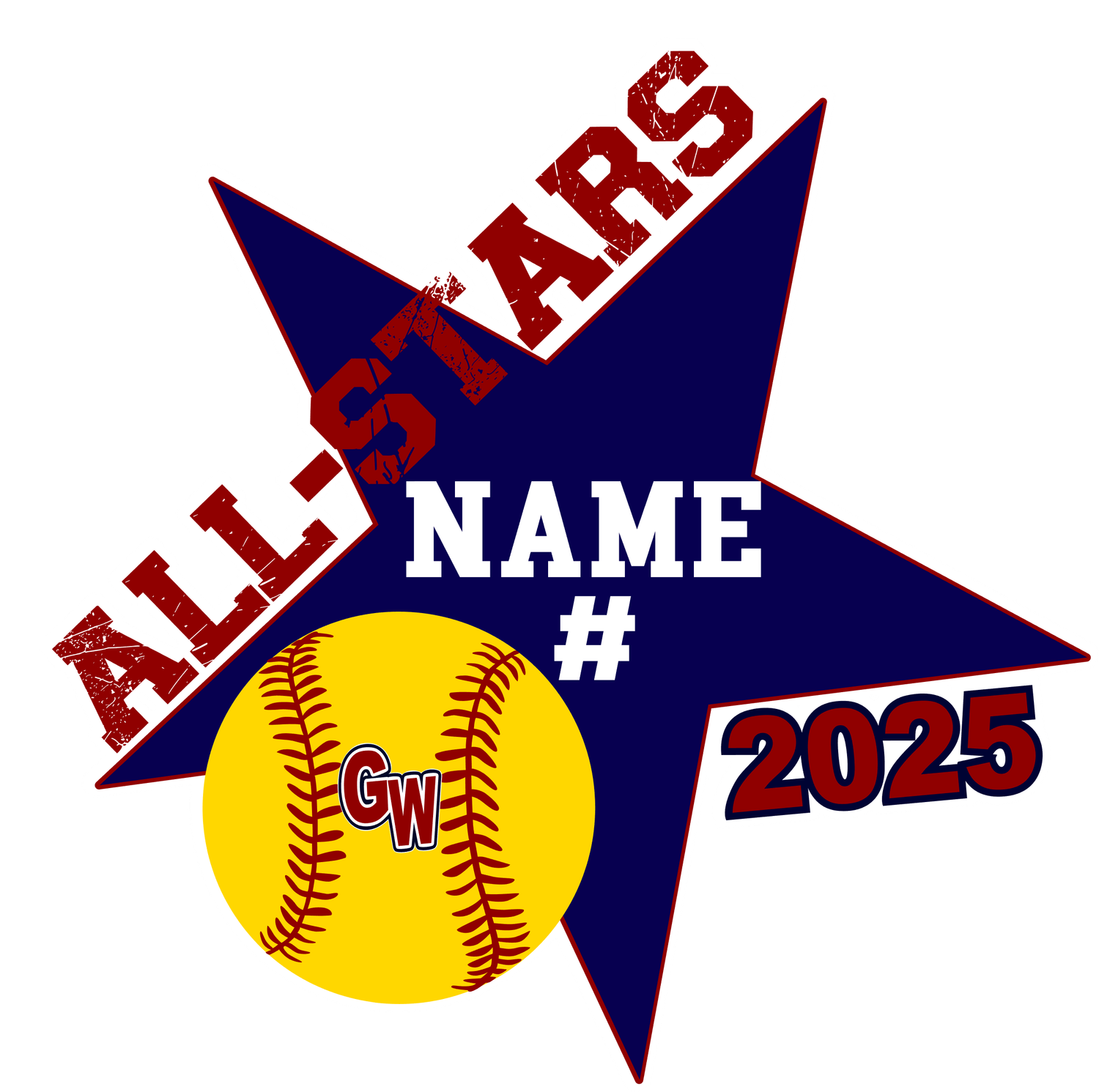 2025 All-Star Stickers (UV DTF) Baseball and Softball option