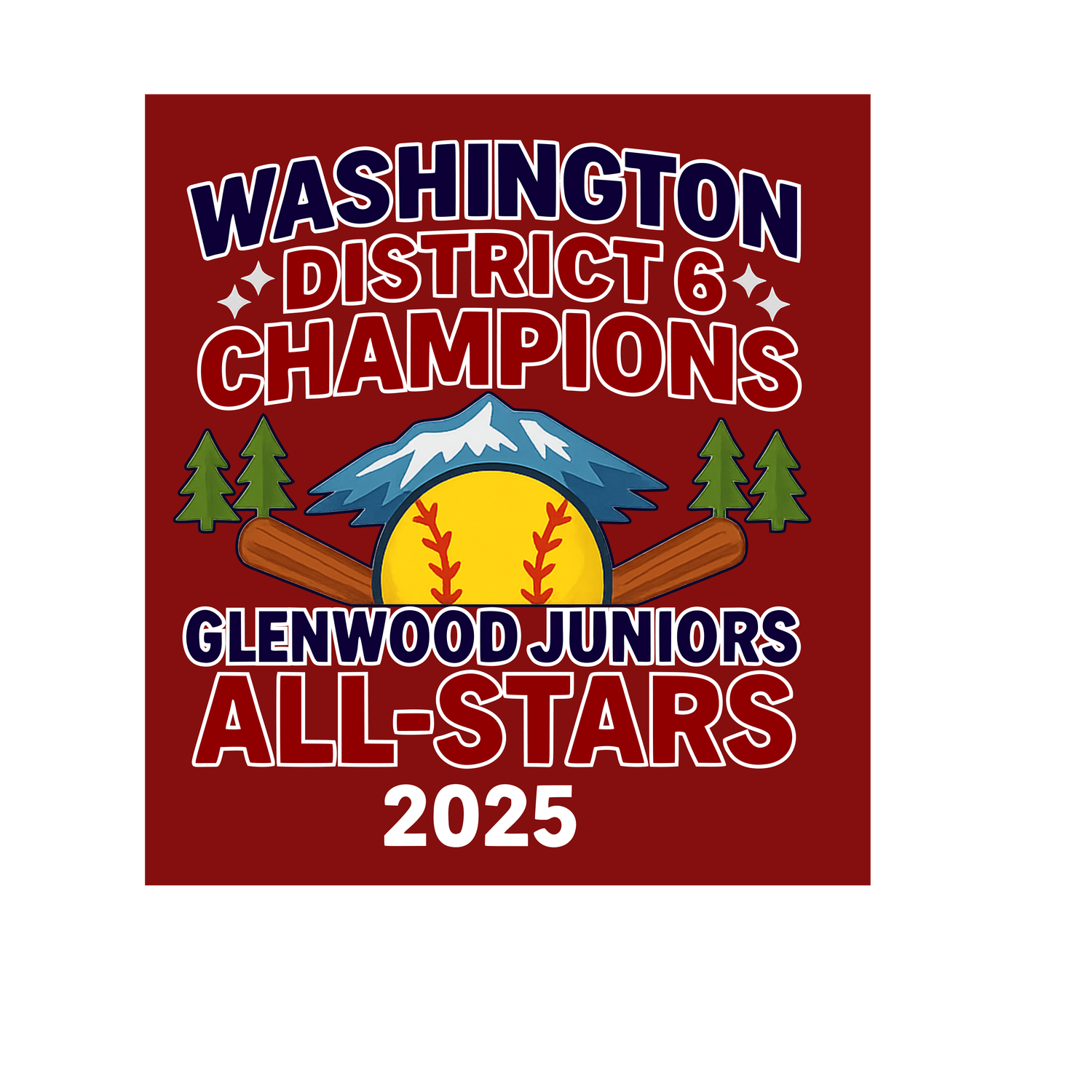 District Champions Juniors Softball 2025 allstars Tshirt