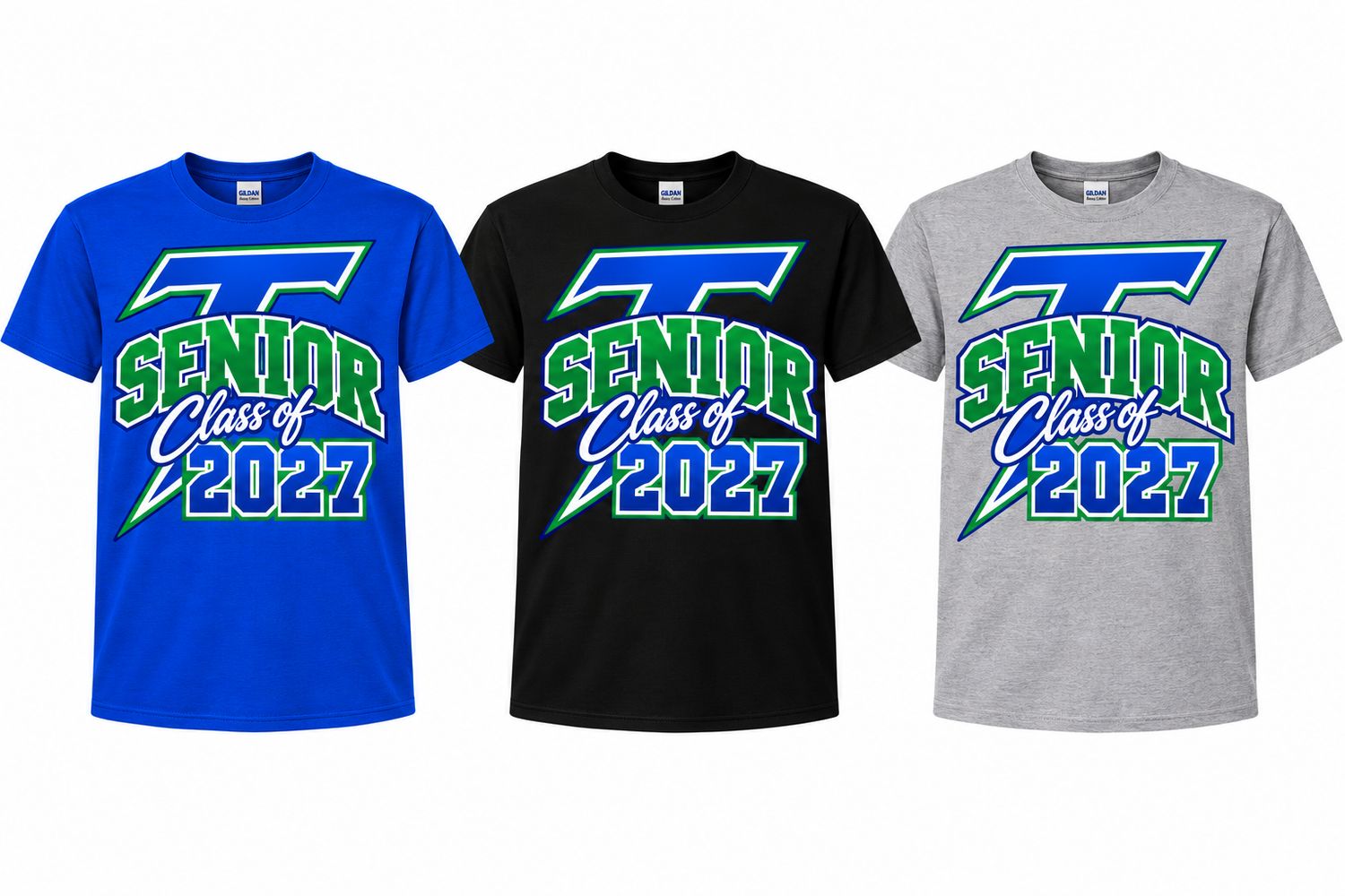 Senior Class of 2027 – Bold Lightning Design  Tshirts