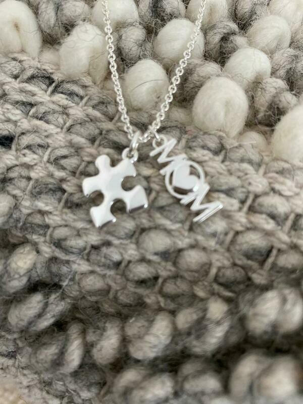 Autism Mom Puzzle Piece Necklace