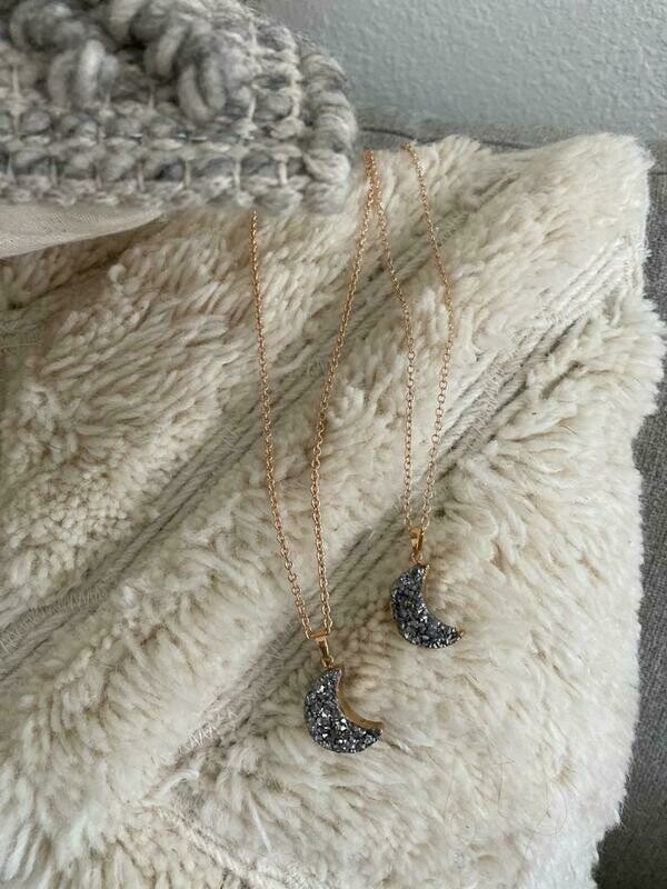 Genuine Stone Moon Necklace
