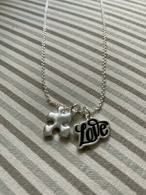 Autism Love Puzzle Piece Necklace Autism Love Puzzle Piece Necklace