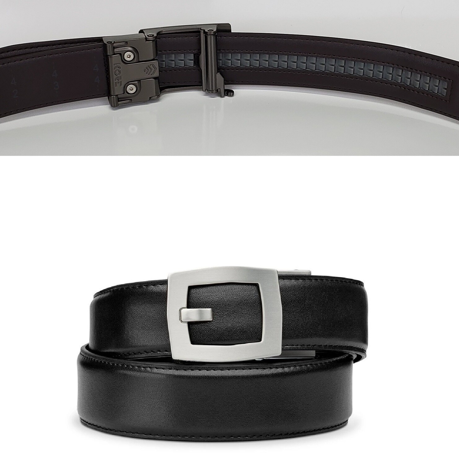 KORE X8 Black Leather Micro Adjust Belt Size 24"-44"