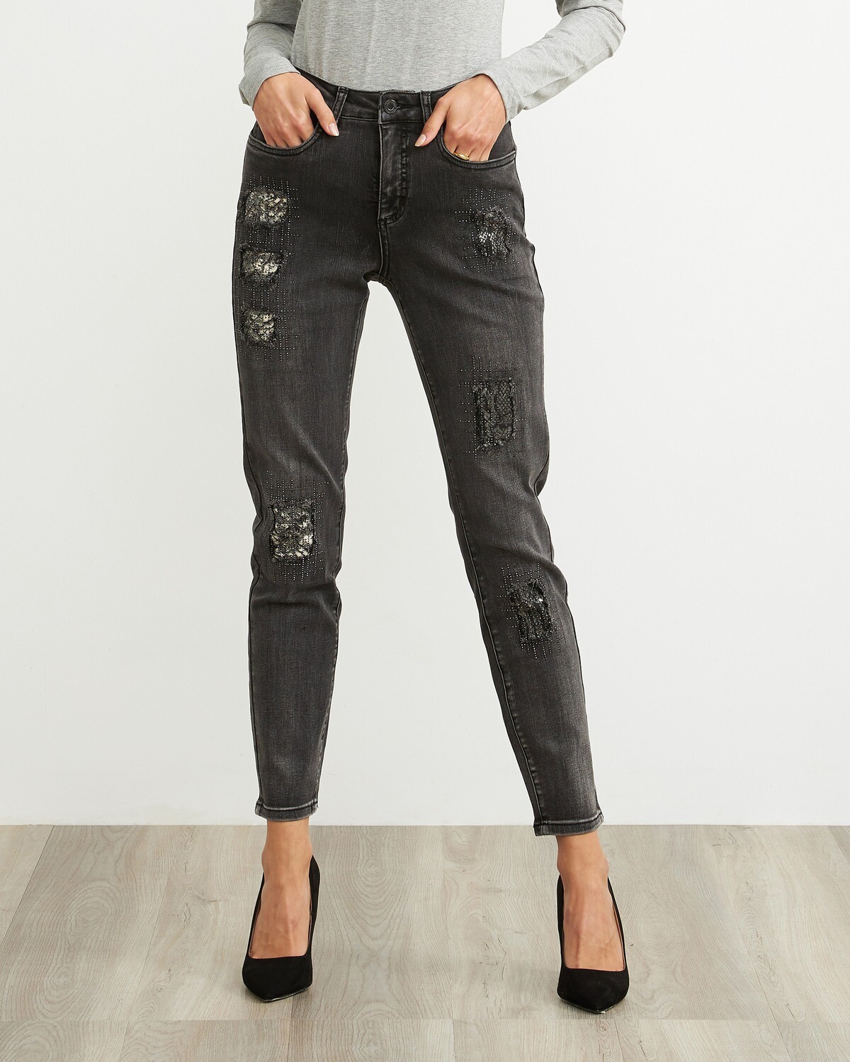 LDS JEANS BK/SPARKLE