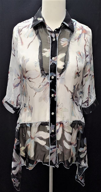 BLACK WHITE FLORAL TOP