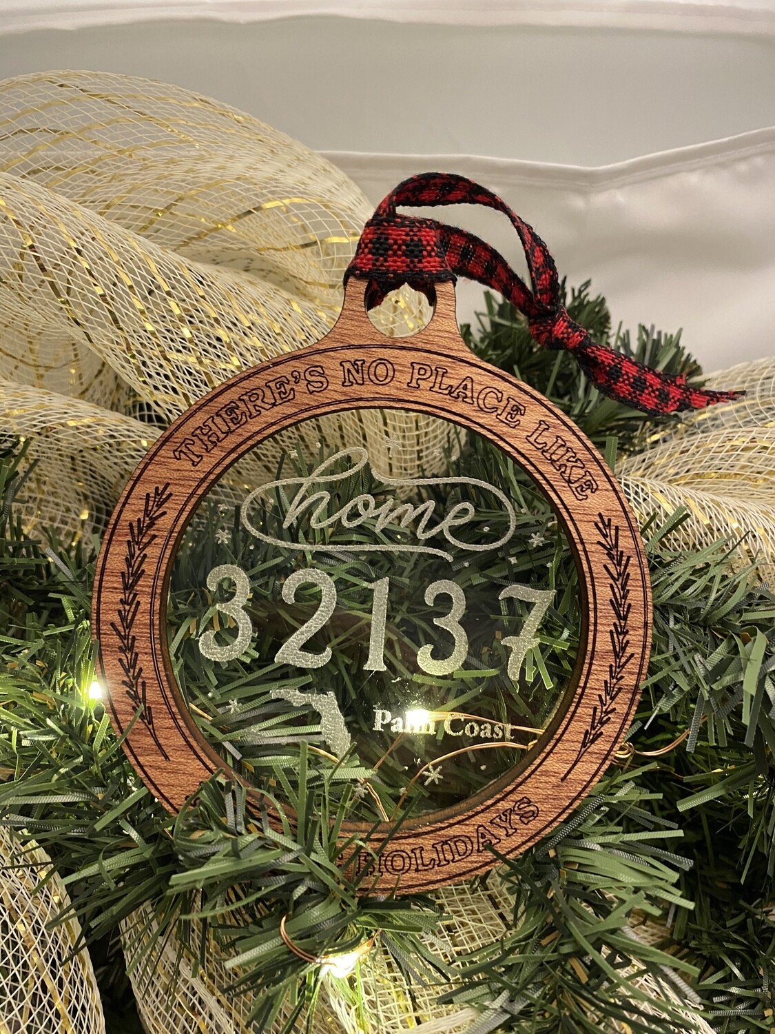 There is No Place Like Home for the holidays Zip-code ornament