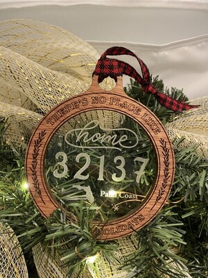 There is No Place Like Home for the holidays Zip-code ornament