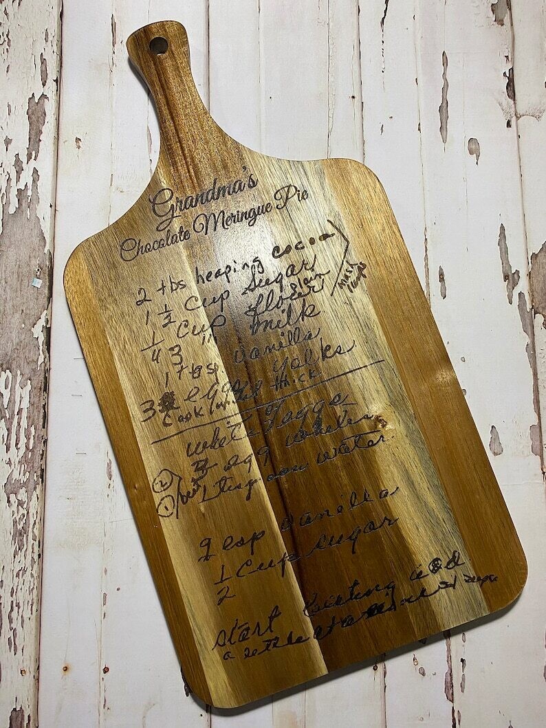 Customized Acacia Recipe Cutting Board - Personalized, Recipe  Engraved Cutting Board -