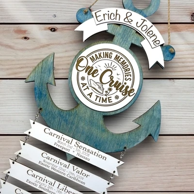 Cruise Ship ANCHOR Cabin Door Decor/ Wall Hanging Cruise History Tracker