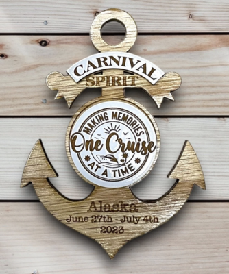 10 Cruise Ship Anchor Fridge Magnets - Cruise Gift Exchange PACK - Custom Personalized - Laser Cut and Engraved