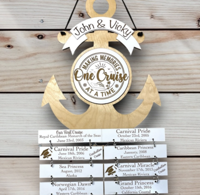 ANCHOR Cruise Ship Cabin Door Decor/ Wall Hanging Cruise History Tracker XL (EXTRA LONG)