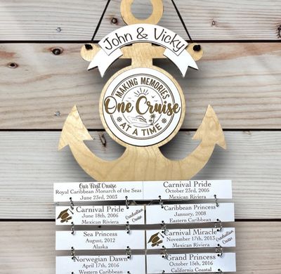 ANCHOR Cruise Ship Cabin Door Decor/ Wall Hanging Cruise History Tracker XL (EXTRA LONG)
