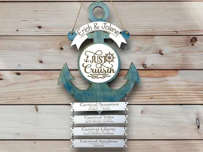Cruise Ship ANCHOR Cabin Door Decor/ Wall Hanging Cruise History Tracker