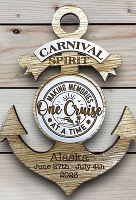 20 Cruise Ship Anchor Fridge Magnets - Cruise Gift Exchange PACK - Custom Personalized - Laser Cut and Engraved