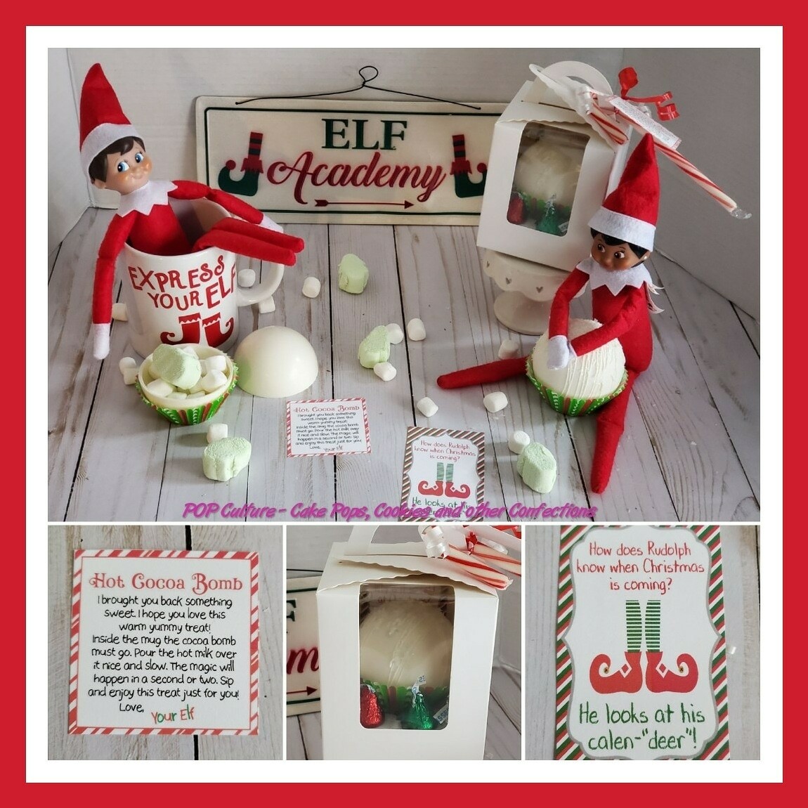 Elf Snowball hot Cocoa Bomb Gift Set