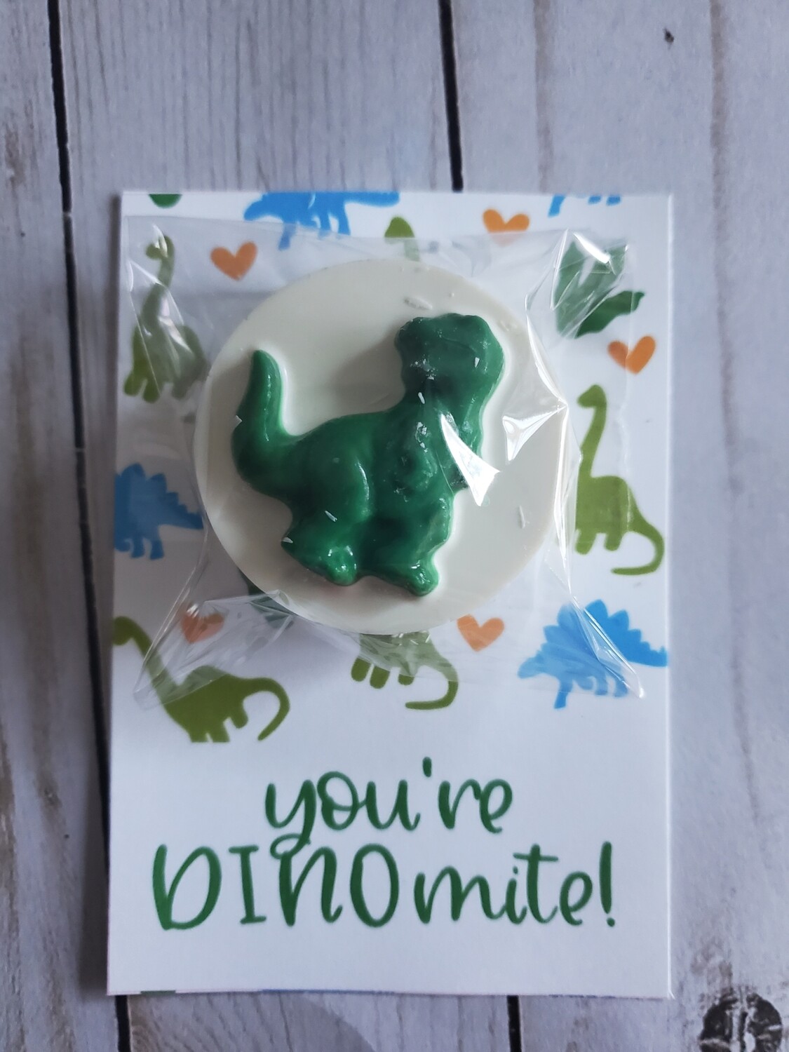 You're DINOmite!  White Chocolate Oreo Cookie Card