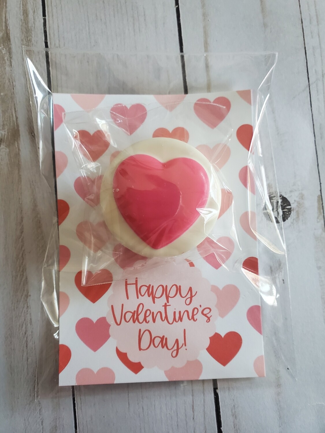 Happy Valentine's Day White Chocolate Heart Oreo Cookie Card