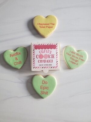 Relationship Conversation Heart Cookies