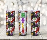 Mardi Gras, NOLA Crawfish
20oz Skinny Tumbler Wrap Design