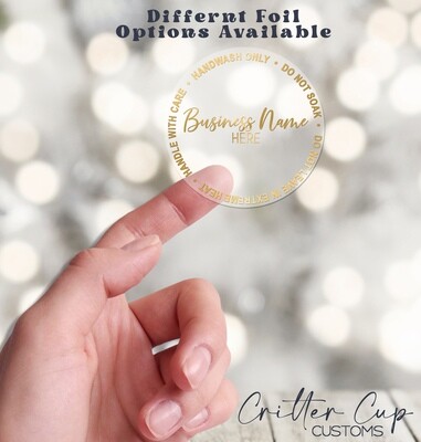 Custom Clear Foil Tumbler Care Labels