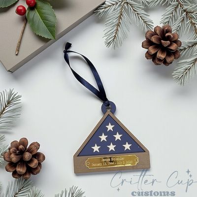 Veteran Ornament, Memorial Flag Ornamet