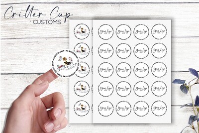 Custom Tumbler Care Labels (White)