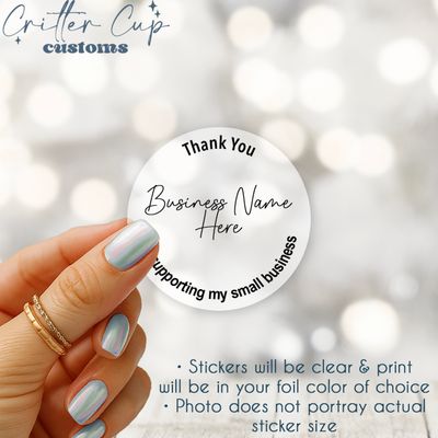 Custom Clear Foil Thank you Stickers
