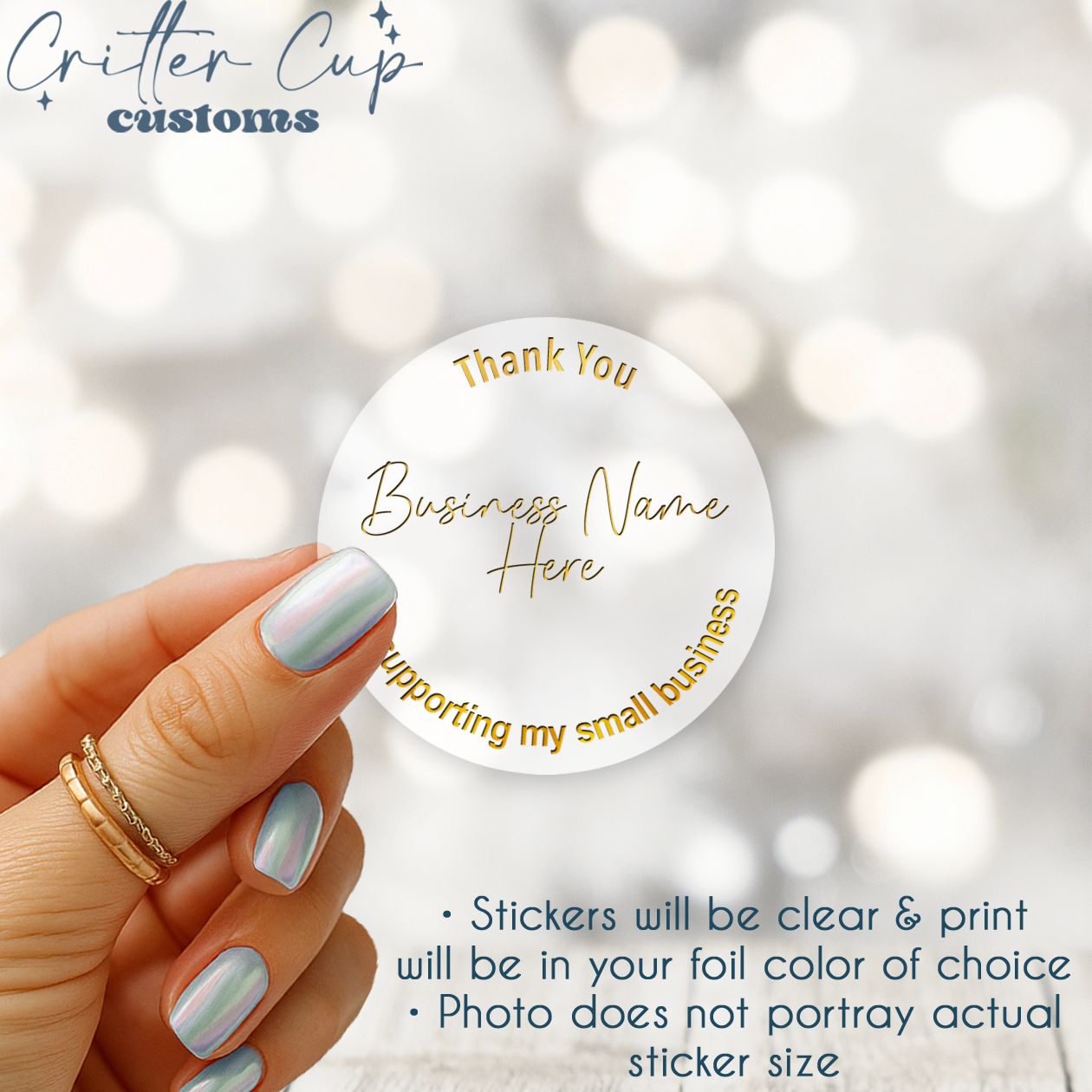 Custom Clear Foil Thank you Stickers