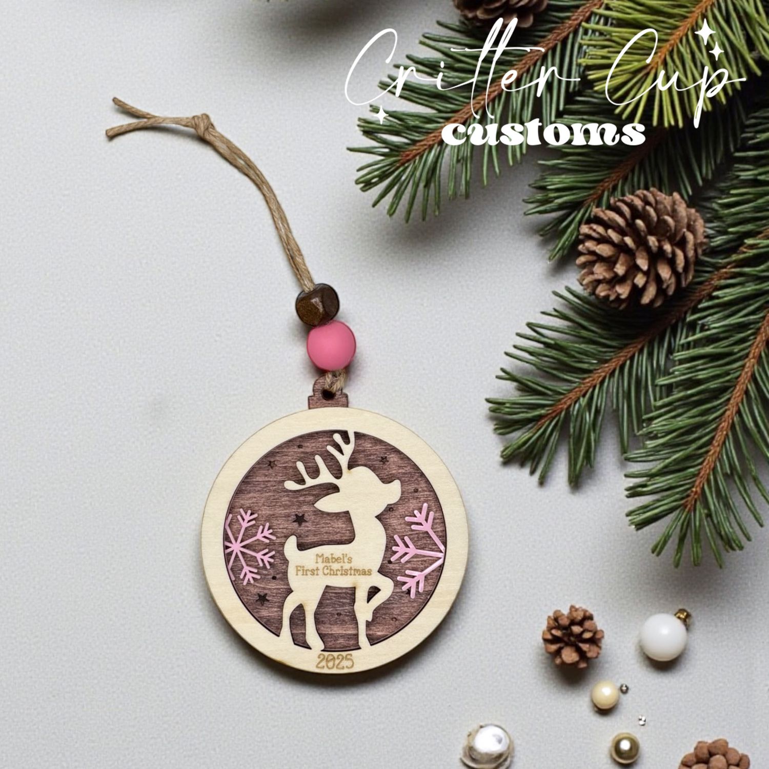 Personalized Baby's First Christmas Deer Ornament