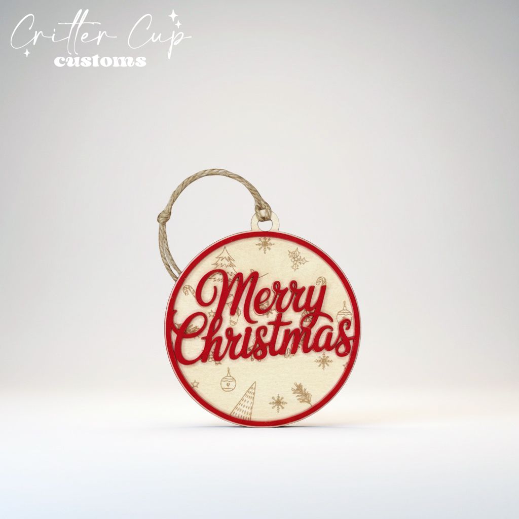 Rustic Merry Christmas Ornament