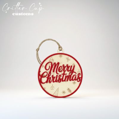Rustic Merry Christmas Ornament