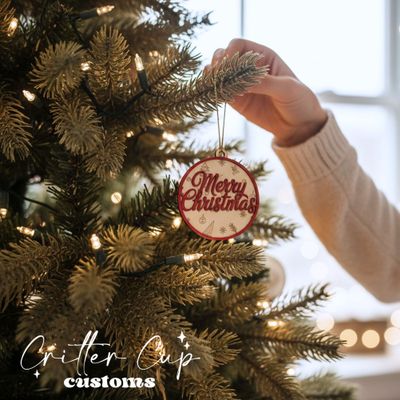 Rustic Merry Christmas Ornament