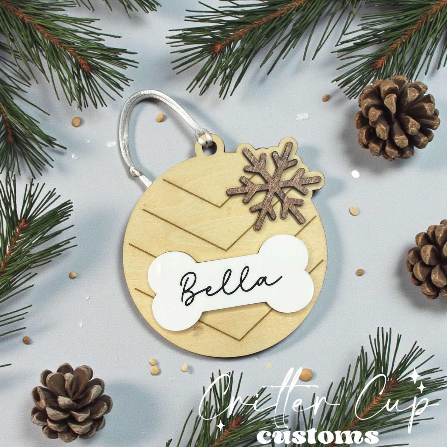 Personalized Rustic Dog Ornament