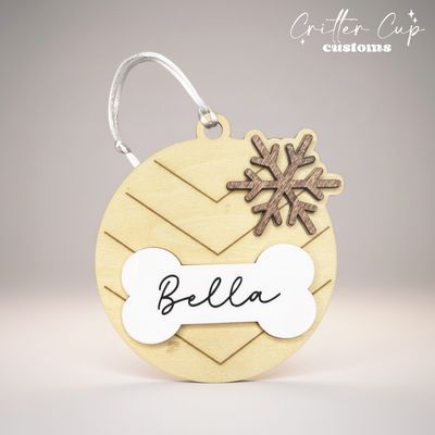Personalized Rustic Dog Ornament