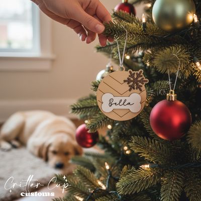 Personalized Rustic Dog Ornament