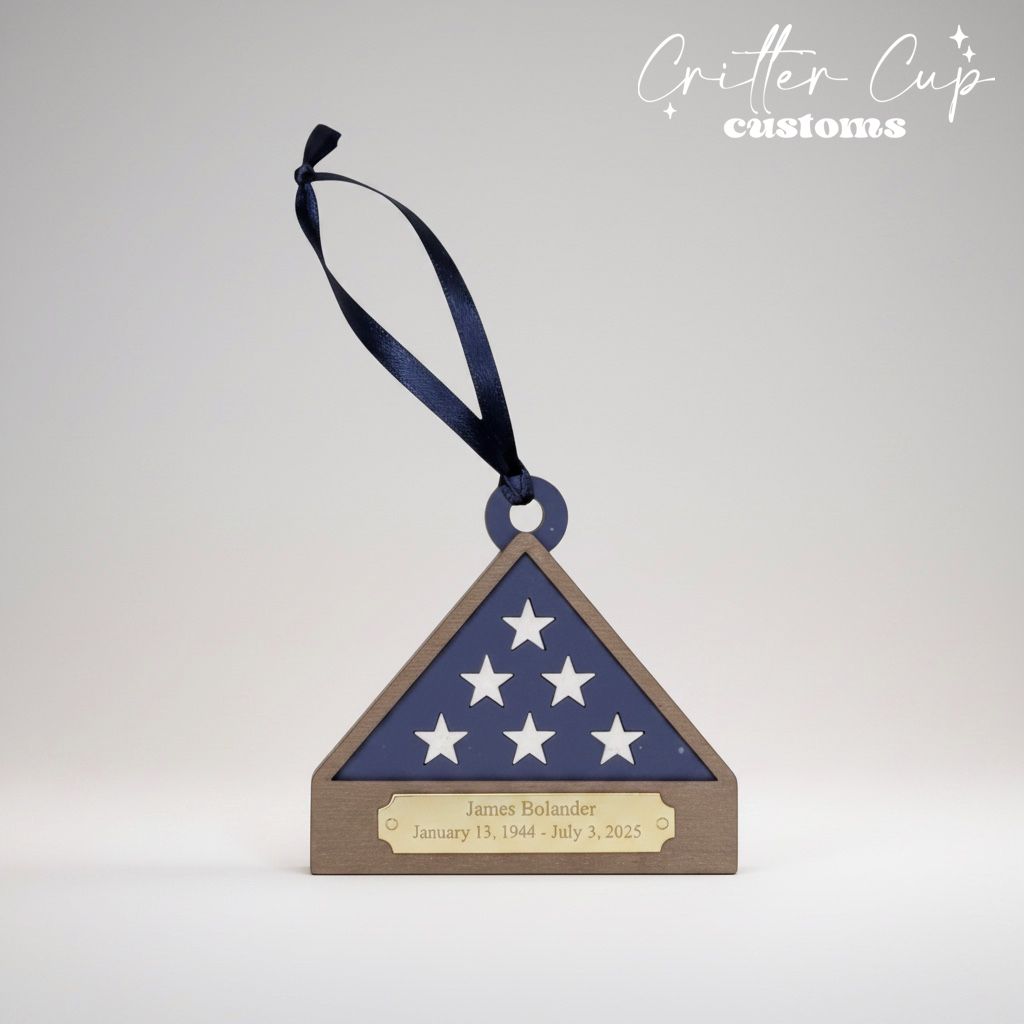 Veteran Ornament, Memorial Flag Ornamet